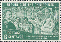 Philippines 1947 President Manuel A. Roxas Taking Oath of Office-Stamps-Philippines-Mint-StampPhenom