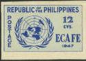 Philippines 1947 United Nations Emblem - Imperforated, Set of 3-Stamps-Philippines-Mint-StampPhenom