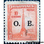 Philippines 1948 Bonifacio monument - overprinted O. B.-Stamps-Philippines-Mint-StampPhenom