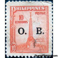 Philippines 1948 Bonifacio monument - overprinted O. B.-Stamps-Philippines-Mint-StampPhenom