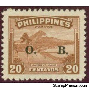 Philippines 1949 Mount Mayon overprinted O.B.-Stamps-Philippines-Mint-StampPhenom