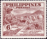 Philippines 1951 Soldier guarding the harvest-Stamps-Philippines-Mint-StampPhenom