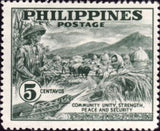 Philippines 1951 Soldier guarding the harvest-Stamps-Philippines-Mint-StampPhenom