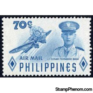 Philippines 1955 Lt César Fernando Baza (1915-1941) & aircraft-Stamps-Philippines-Mint-StampPhenom