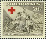 Philippines 1956 Red Cross Nurse with Children-Stamps-Philippines-Mint-StampPhenom