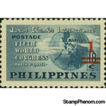 Philippines 1960 Globe - surcharged-Stamps-Philippines-Mint-StampPhenom