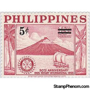 Philippines 1960 Mayon volcano - surcharged-Stamps-Philippines-Mint-StampPhenom