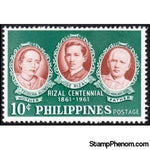 Philippines 1961 José Rizal and parents-Stamps-Philippines-Mint-StampPhenom