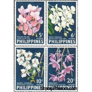 Philippines 1962 Orchids - block of 4-Stamps-Philippines-Mint-StampPhenom