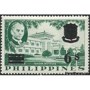 Philippines 1962 Quezon institute with overprint 6 S/5+5 centavos-Stamps-Philippines-Mint-StampPhenom