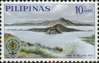 Philippines 1962 Volcano in Lake Taal and Malaria Eradication Emblem-Stamps-Philippines-Mint-StampPhenom