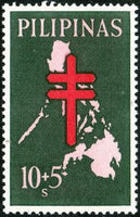 Philippines 1963 Map of Philippines and Cross-Stamps-Philippines-Mint-StampPhenom