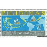 Philippines 1965 World map showing route of the Cross-Stamps-Philippines-Mint-StampPhenom