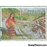 Philippines 1971 Ifugao woman and banaue rice-terraces-Stamps-Philippines-StampPhenom