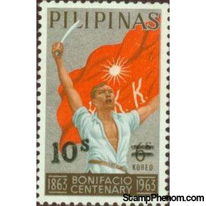 Philippines 1972 1963 Bonifacio Centenary surcharged 10s on 6s-Stamps-Philippines-StampPhenom