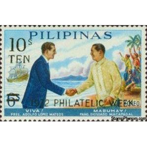 Philippines 1972 1963 Mateos visit overprinted and surcharged 10s on 6s-Stamps-Philippines-StampPhenom