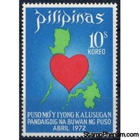 Philippines 1972 World Heart Month 1972, 10s-Stamps-Philippines-Mint-StampPhenom