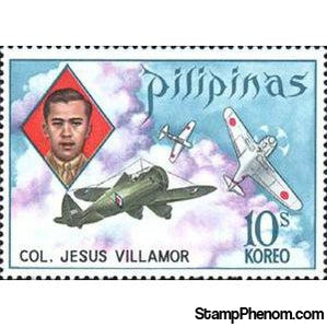 Philippines 1973 Col. Jesus A. Villamor (1914-1971) aviator & airplanes, 10s-Stamps-Philippines-Mint-StampPhenom