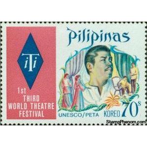 Philippines 1973 Theatre scene & iTi-badge, 70s-Stamps-Philippines-StampPhenom