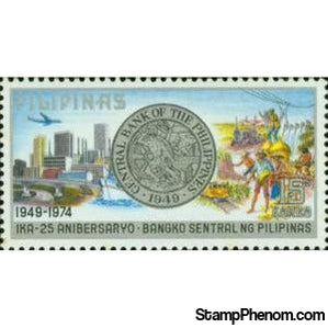 Philippines 1974 Manila, Bank Emblem and Farmers-Stamps-Philippines-StampPhenom