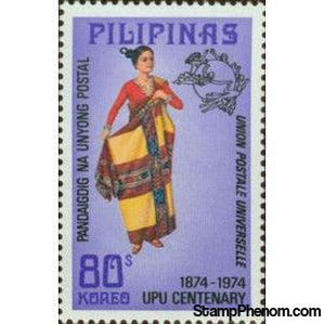 Philippines 1974 UPU emblem and Malong Costume, 80s-Stamps-Philippines-StampPhenom