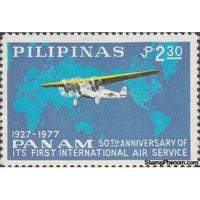 Philippines 1977 Fokker F VIIa over World map-Stamps-Philippines-Mint-StampPhenom