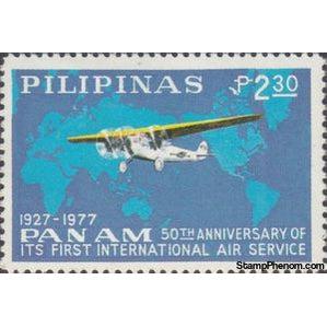 Philippines 1977 Fokker F VIIa over World map-Stamps-Philippines-Mint-StampPhenom