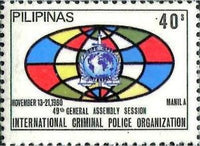 Philippines 1980 INTERPOL Emblem and Globe-Stamps-Philippines-Mint-StampPhenom