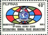 Philippines 1980 INTERPOL Emblem and Globe-Stamps-Philippines-Mint-StampPhenom