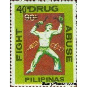 Philippines 1981 1979 Fight Drug Abuse Campaign overprinted-Stamps-Philippines-Mint-StampPhenom