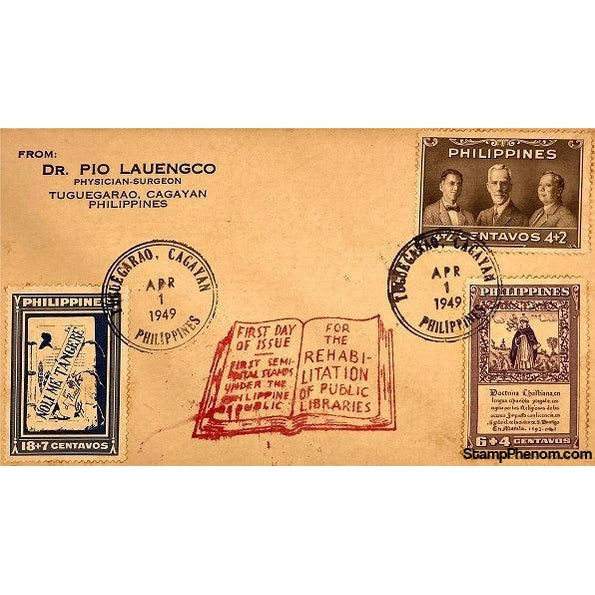 Philippines First Day Cover, April 1, 1949-StampPhenom