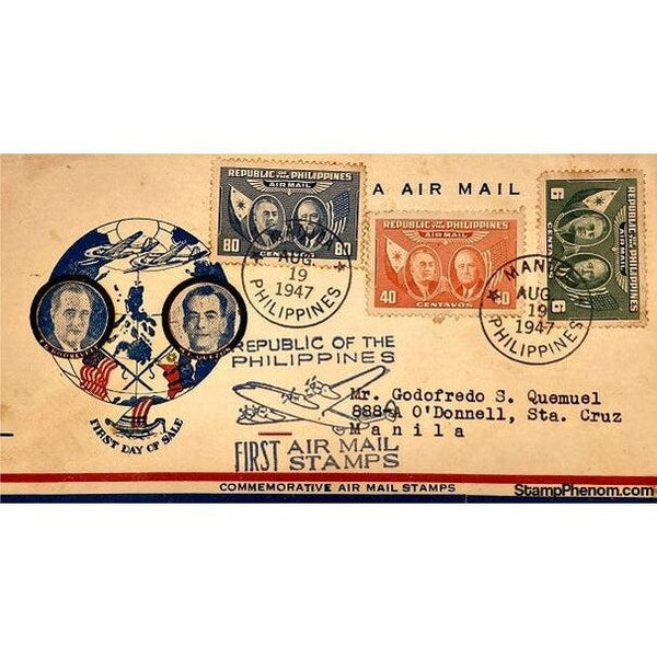 Philippines First Day Cover, August 19, 1947-StampPhenom
