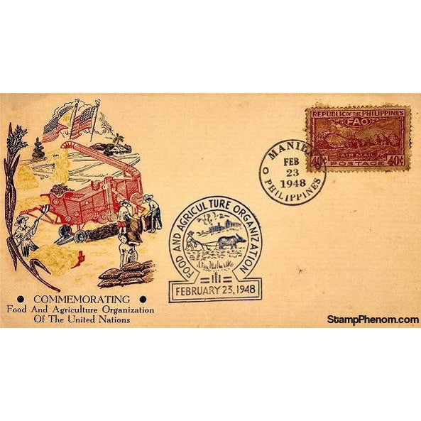 Philippines First Day Cover, February 23, 1948-StampPhenom