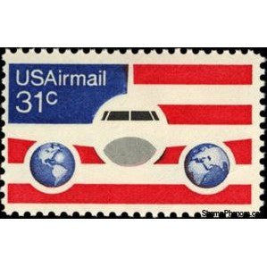 United States of America 1976 Plane, Globes & Flags