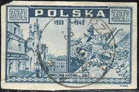 Poland 1945 Warsaw, before and after WW II-Stamps-Poland-StampPhenom