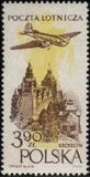 Poland 1957 - 1958 Airplane over Towns and Landscapes-Stamps-Poland-StampPhenom