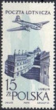 Poland 1957 - 1958 Airplane over Towns and Landscapes-Stamps-Poland-StampPhenom