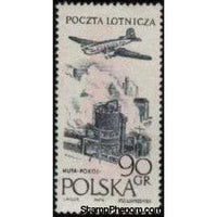 Poland 1957 - 1958 Airplane over Towns and Landscapes