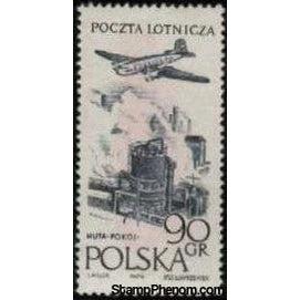 Poland 1957 - 1958 Airplane over Towns and Landscapes