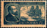 Poland 1957 Centenary of the Birth of Jozef Konrad-Stamps-Poland-StampPhenom