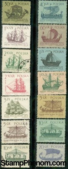 Poland Ships , 14 stamps