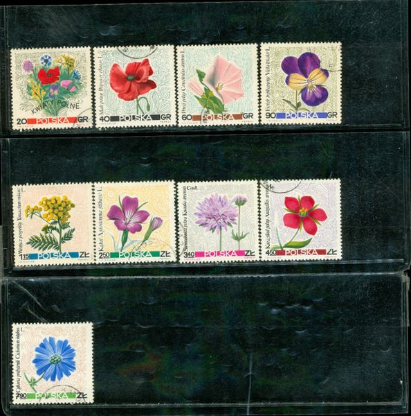 Poland Flowers Lot 2 , 9 stamps