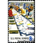 United States of America 1973 Postal Service: Letter Facing on Conveyor Belt