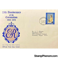 Queen Elizabeth II 25th Anniversary Coronation First Day Cover, Isle of Man, May 24, 1978-StampPhenom