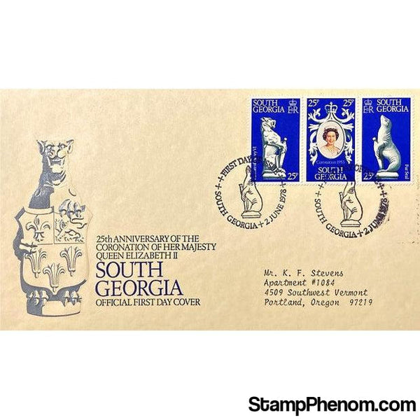 Queen Elizabeth II 25th Anniversary Coronation First Day Cover, South Georgia, June 2, 1978-StampPhenom