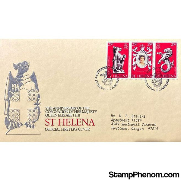 Queen Elizabeth II 25th Anniversary Coronation First Day Cover, St. Helena, June 2, 1978-StampPhenom