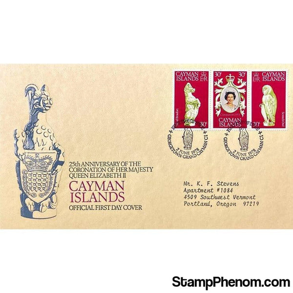 Queen Elizabeth II 25th Anniversary Coronation First Day Cover, The Cayman Islands, June 2, 1978-StampPhenom