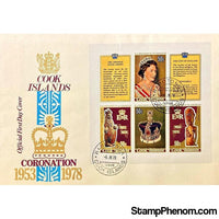 Queen Elizabeth II 25th Anniversary Coronation First Day Cover, The Cook Islands, June 6, 1978-StampPhenom