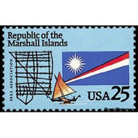 United States of America 1990 Republic of the Marshall Islands - Stick Chart, Canoe and Fl