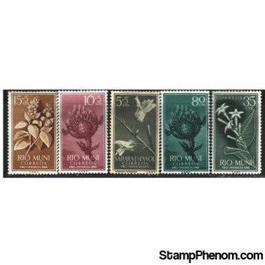 Rio Muni Flowers , 5 stamps